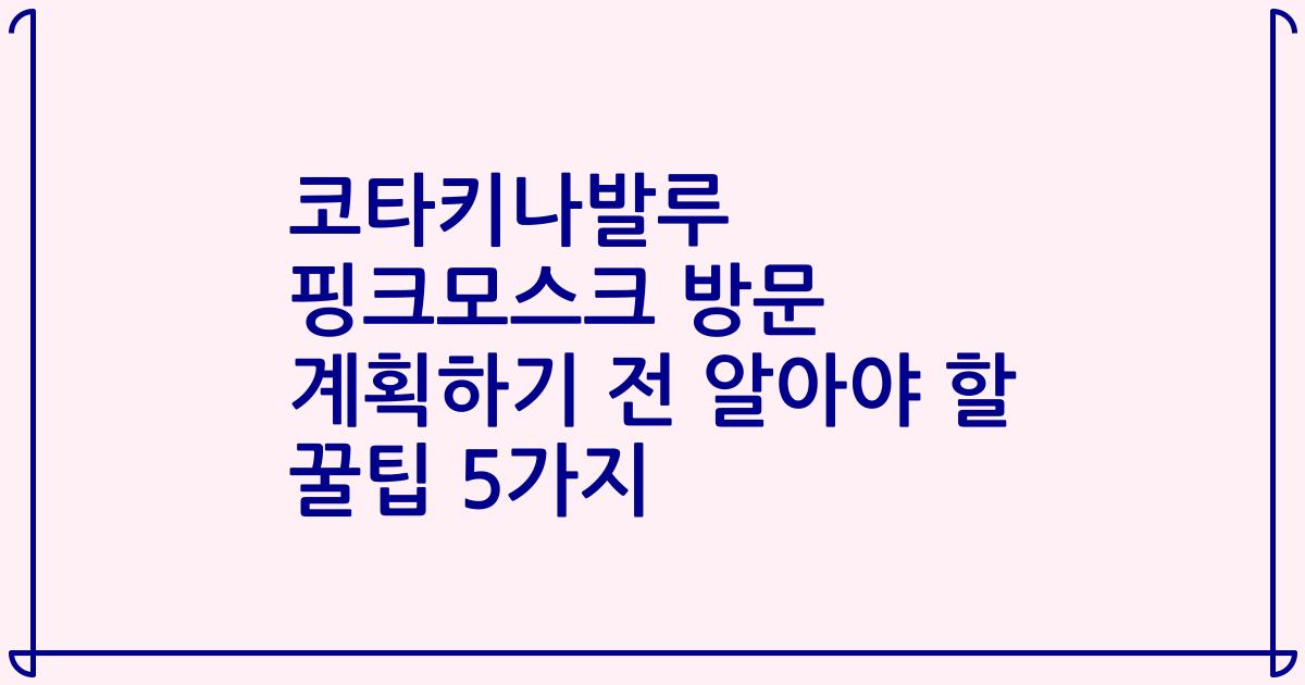 코타키나발루 핑크모스크 방문 계획하기 전 알아야 할 꿀팁 5가지