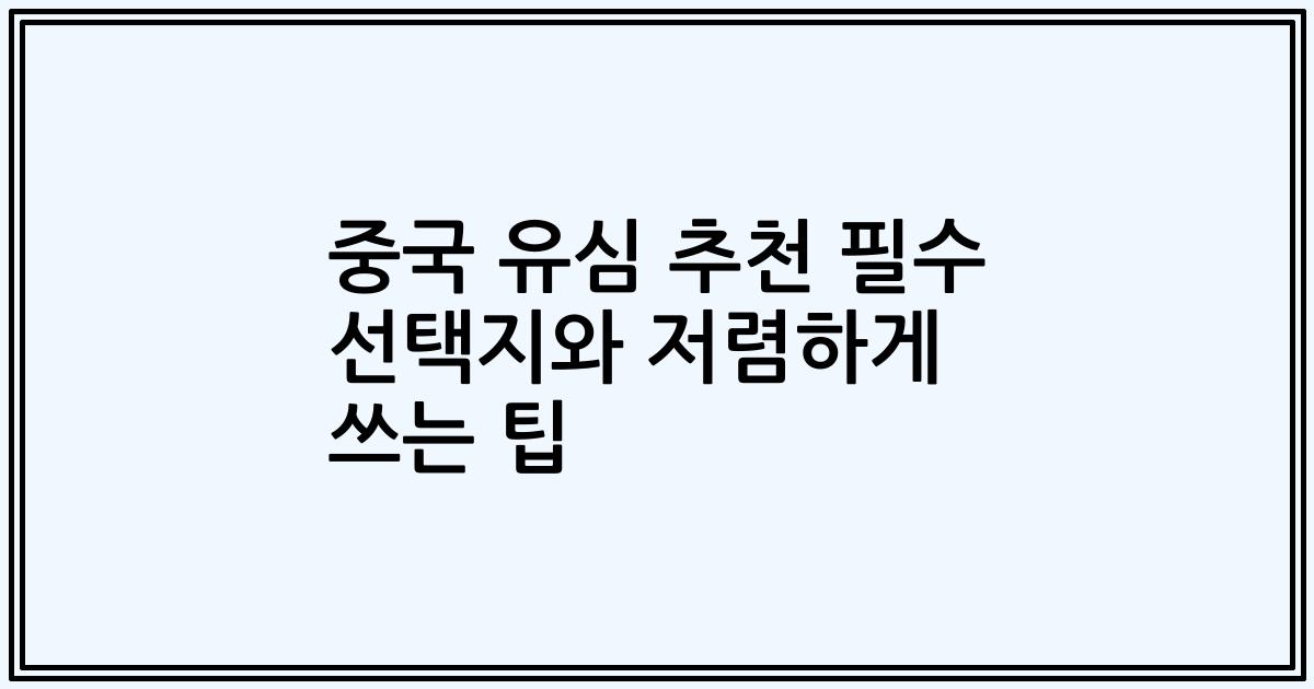 중국 유심 추천 필수 선택지와 저렴하게 쓰는 팁