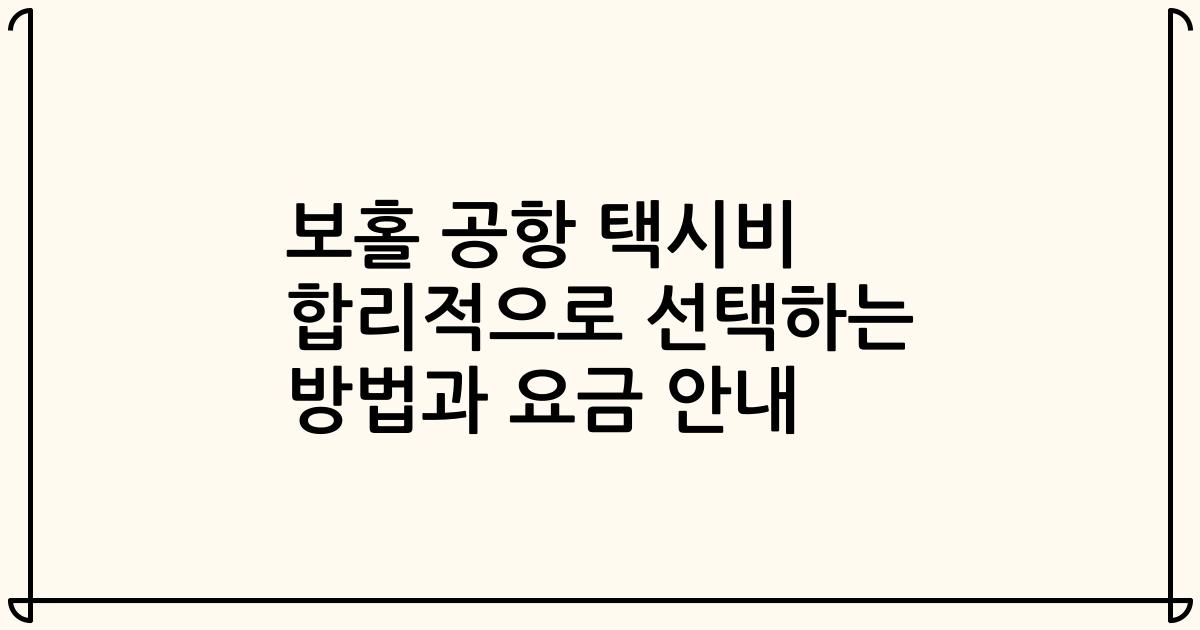 보홀 공항 택시비 합리적으로 선택하는 방법과 요금 안내